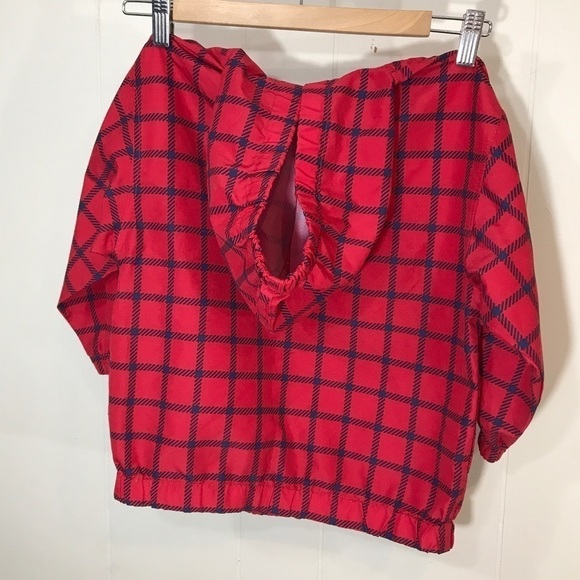 Gymboree Red and Blue Plaid Wind Breaker Pull Over Jacket Vintage - Picture 2 of 8